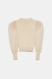 TULLE SLEEVE SWEATER at Zara